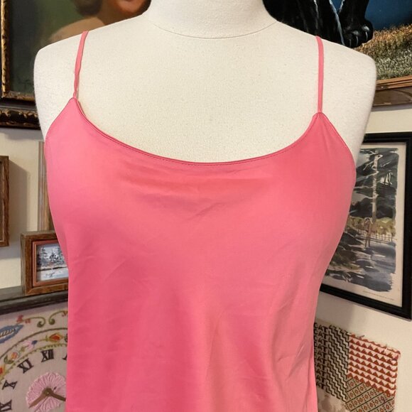 Natori Pink 100% Polyester Satin Chemise Slip Dress with Spaghetti Straps Size M - Picture 2 of 6